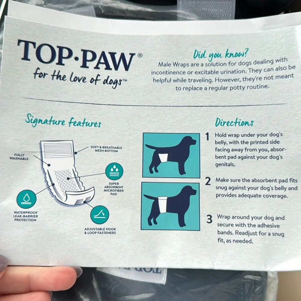 Top•Paw Washable Male Wraps